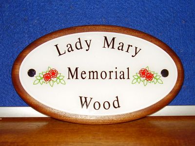 The Digglers' Lady Mary Memorial Wood Plaques